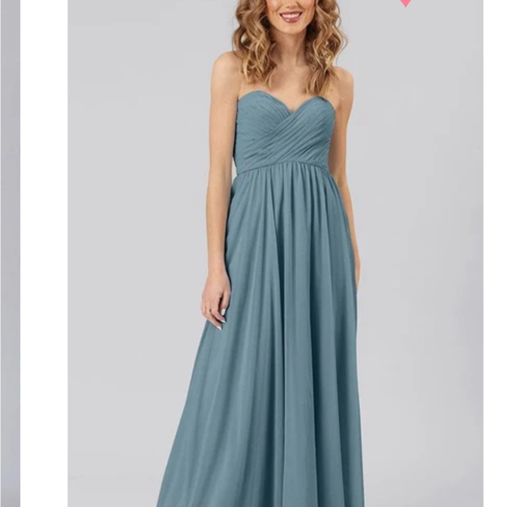 Kennedy Blue “Parker” Strapless Bridesmaid Dress in Slate Blue, size 6
